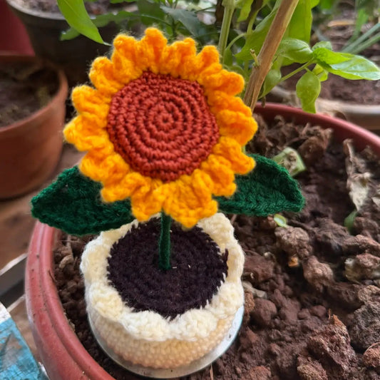 Handmade Crochet Sunflower Decor
