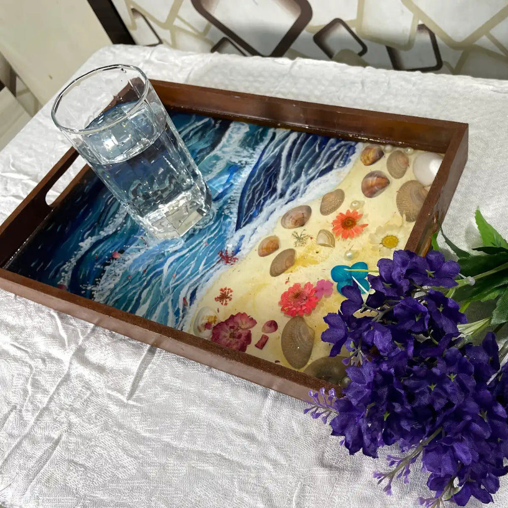 Handmade Resin Ocean Tray
