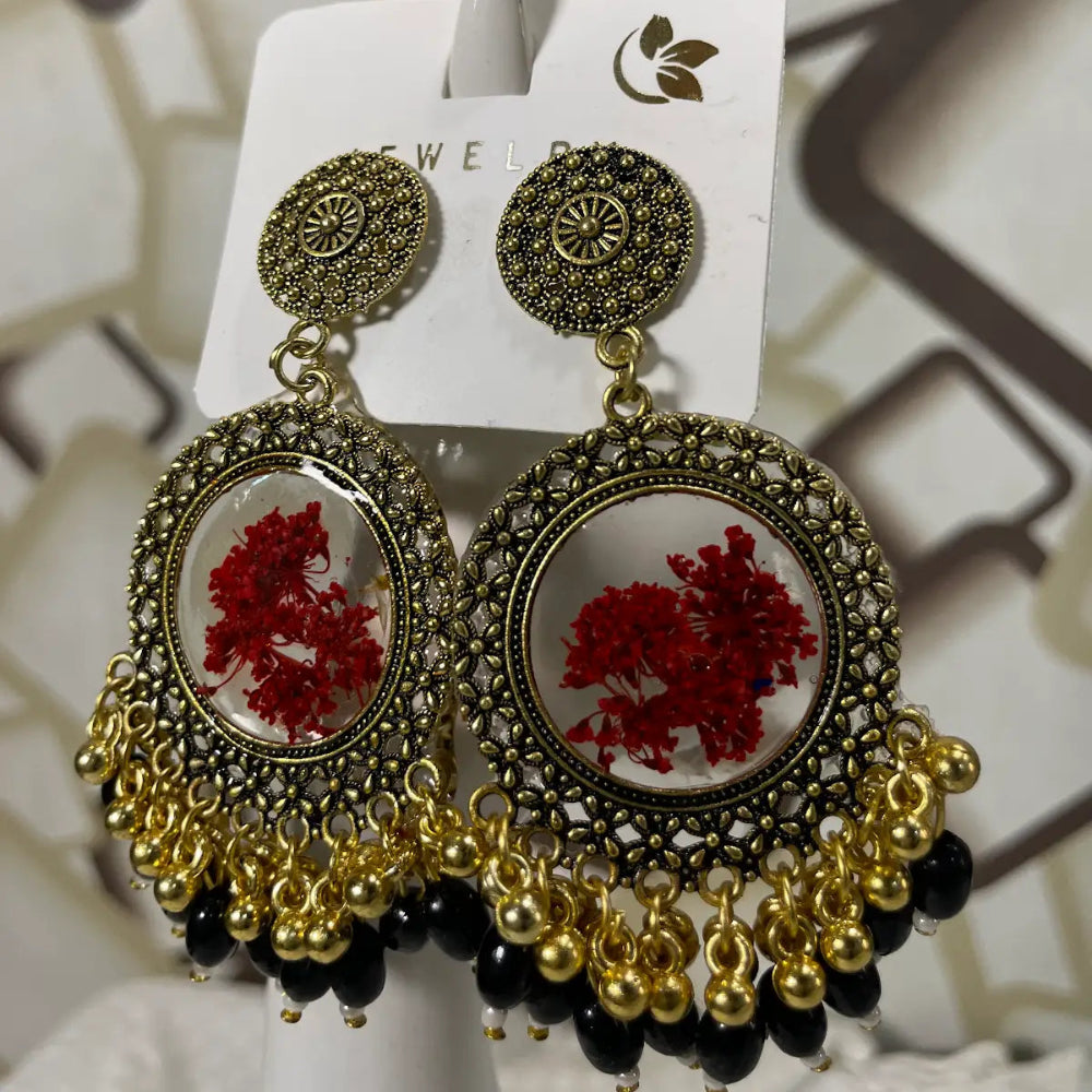 Handmade Resin Floral Earrings