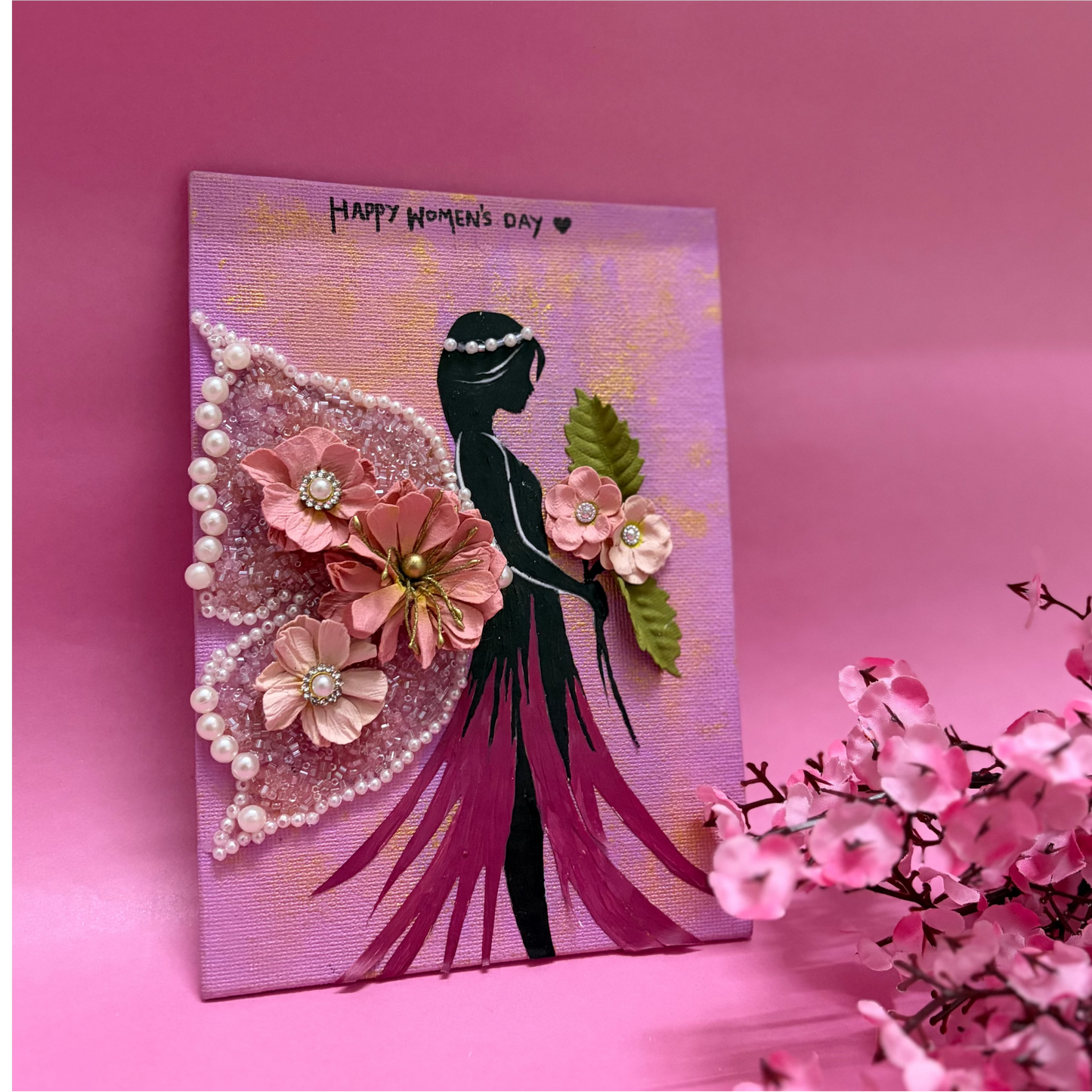 Handmade Pearl Canvas Art