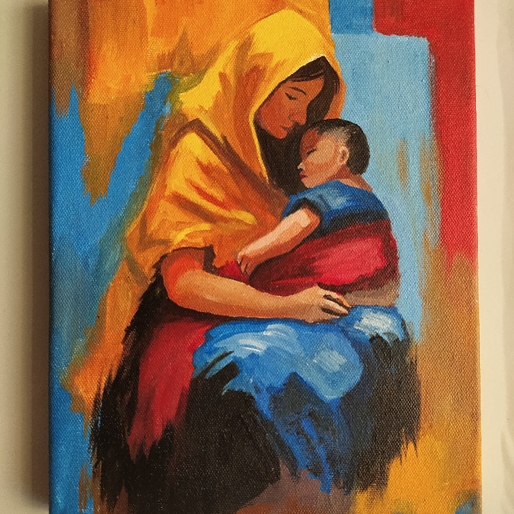 Handmade Mother Embrace Painting