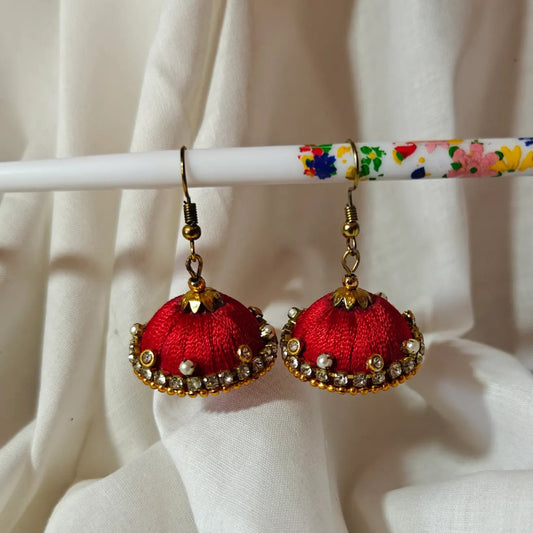 Handmade Silk Thread Jhumkas