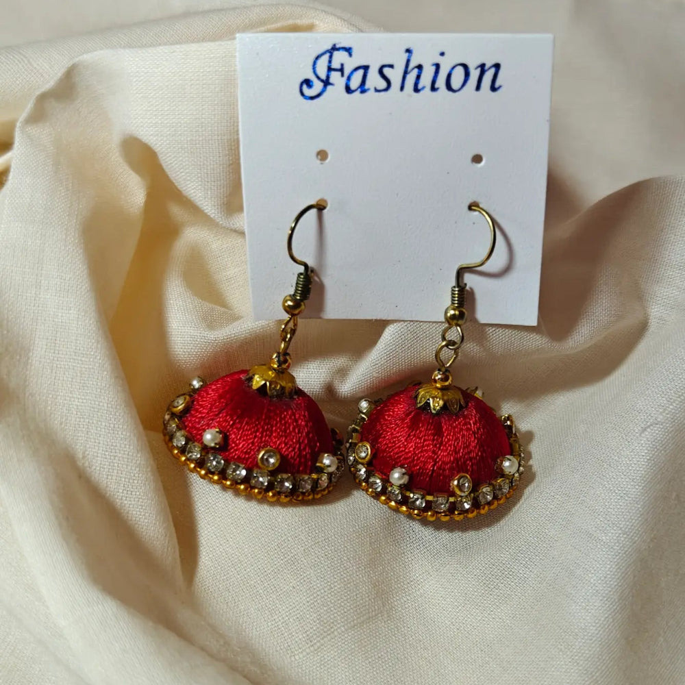 Handmade Silk Thread Jhumkas