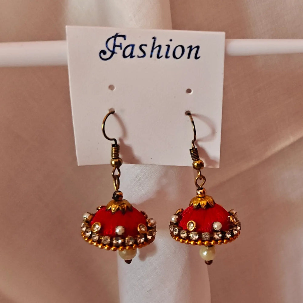 Handmade Silk Thread Jhumkas