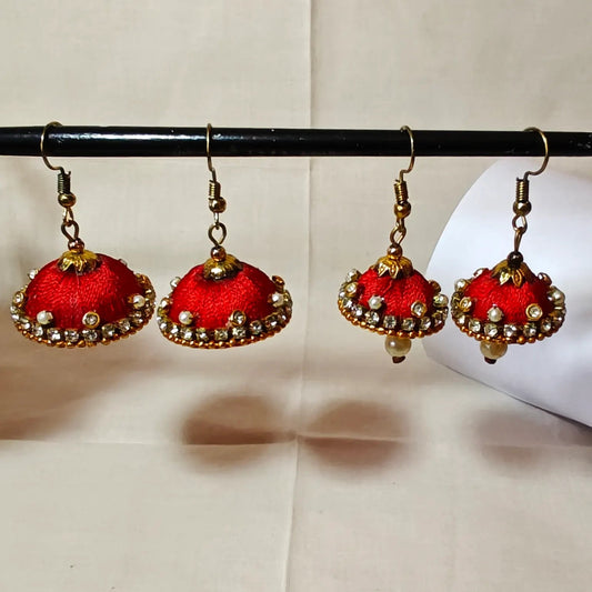 Handmade Silk Thread Jhumkas