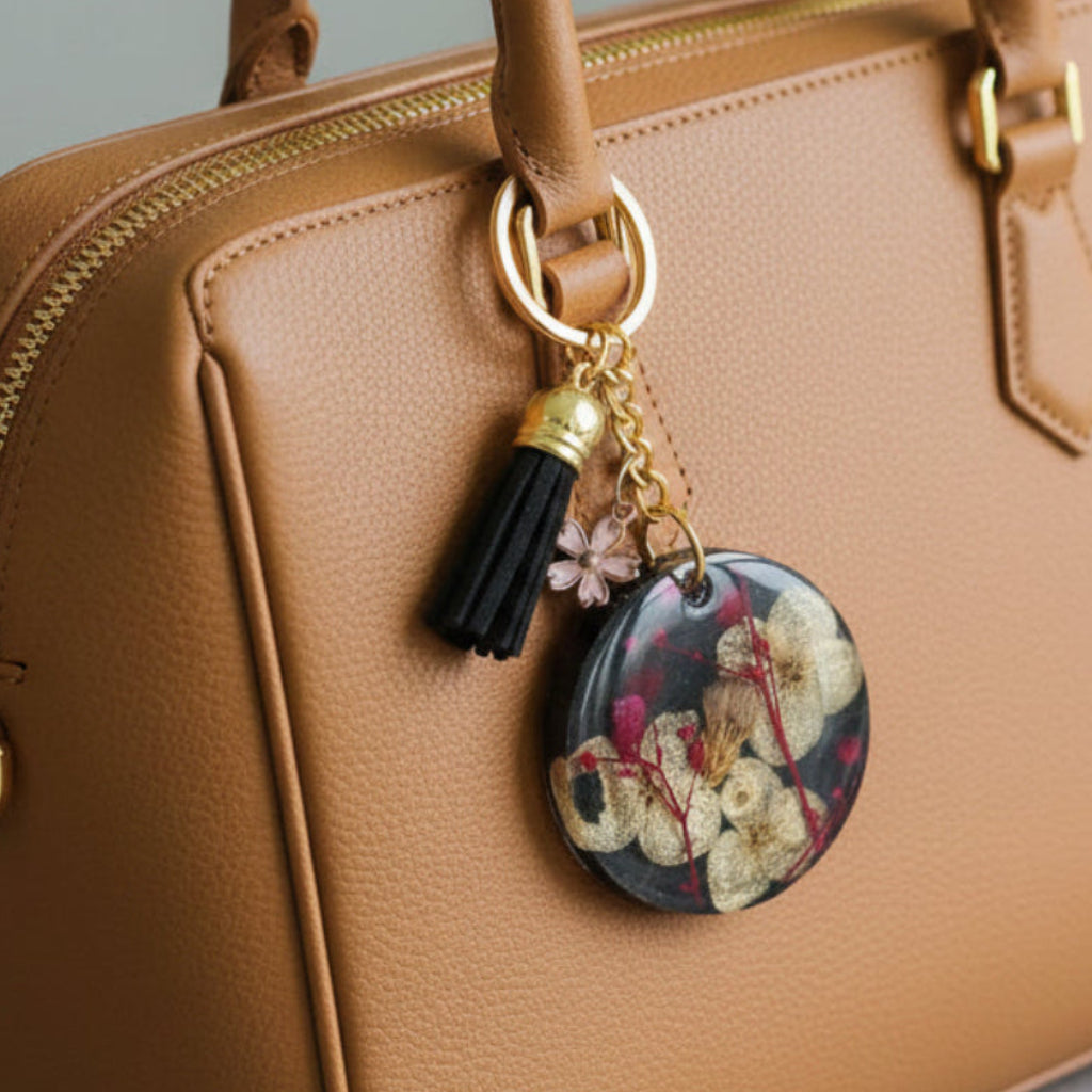 Handmade Resin Floral Keychain