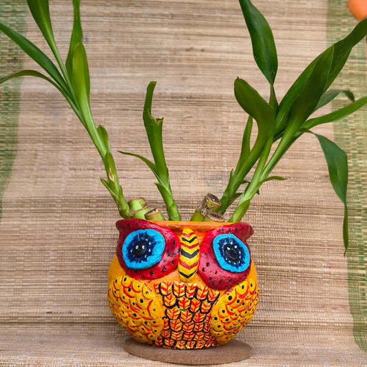 Handmade Terracotta Owl Planter