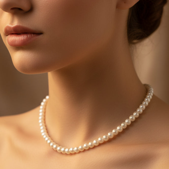 Handmade Pearl Bead Necklace
