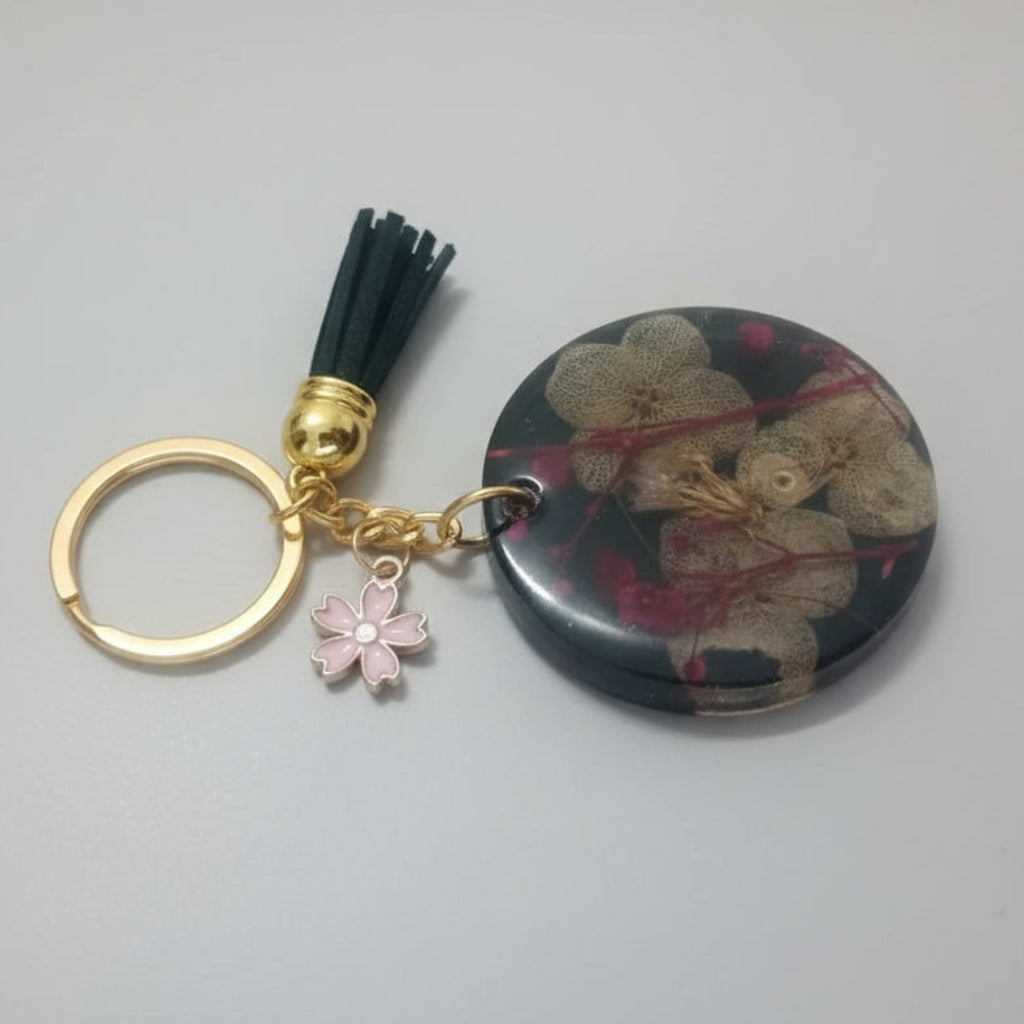 Handmade Resin Floral Keychain