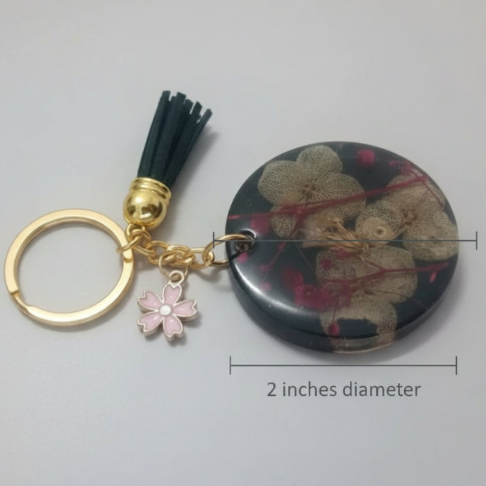 Handmade Resin Floral Keychain