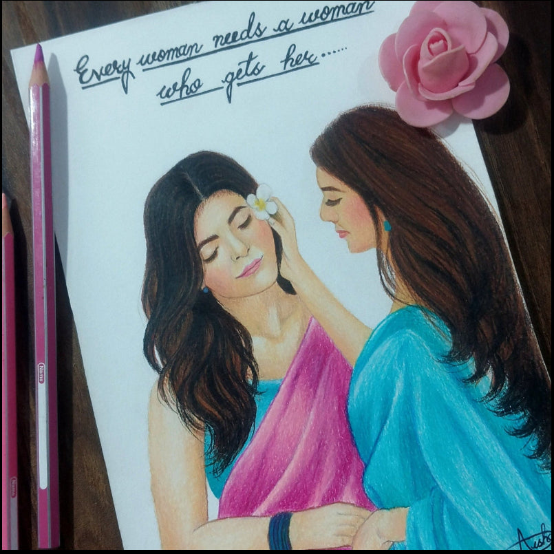 Handmade Pencil Women Portrait