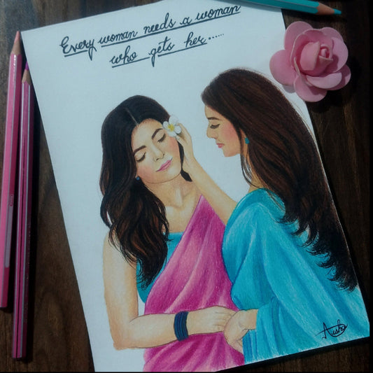 Handmade Pencil Women Portrait