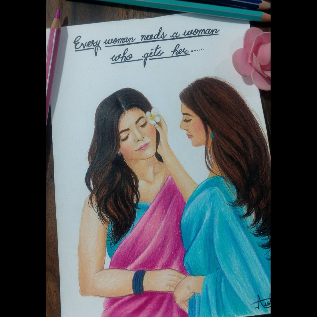 Handmade Pencil Women Portrait