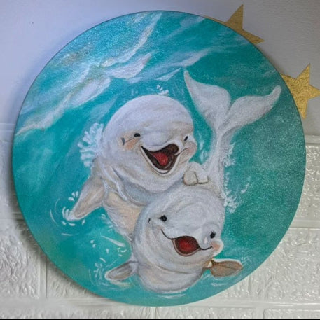 Handmade Acrylic Dolphin Canvas