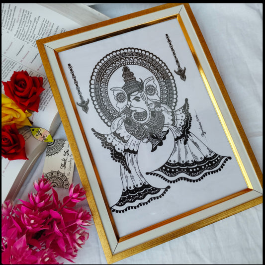 Handmade Mandala Ganesha Wall Art