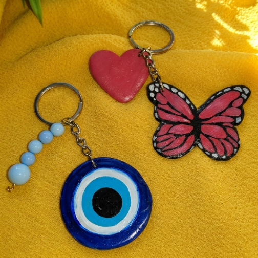 Handmade Clay Keychain Set