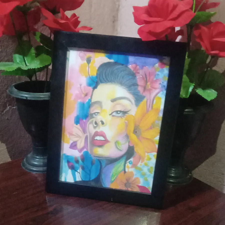 Handmade Floral Portrait Wall Art