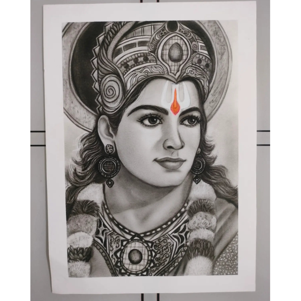 Handmade Charcoal Portrait Artwork