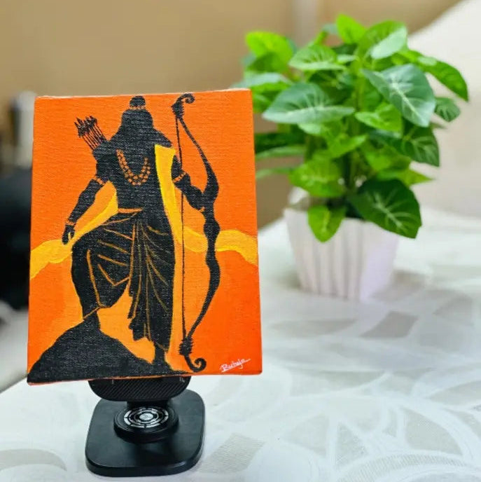 Handmade Canvas Ram Silhouette