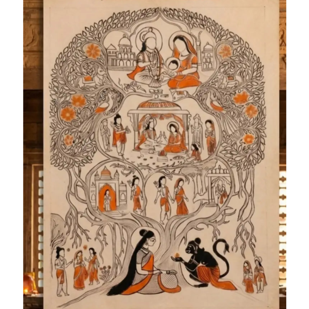 Handmade Ramayan Pattachitra Art