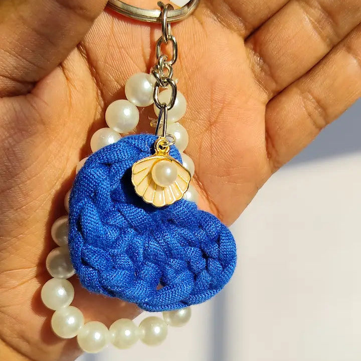 Handmade Crochet Heart Keychain