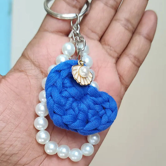 Handmade Crochet Heart Keychain