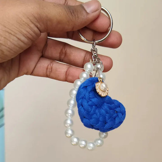 Handmade Crochet Heart Keychain