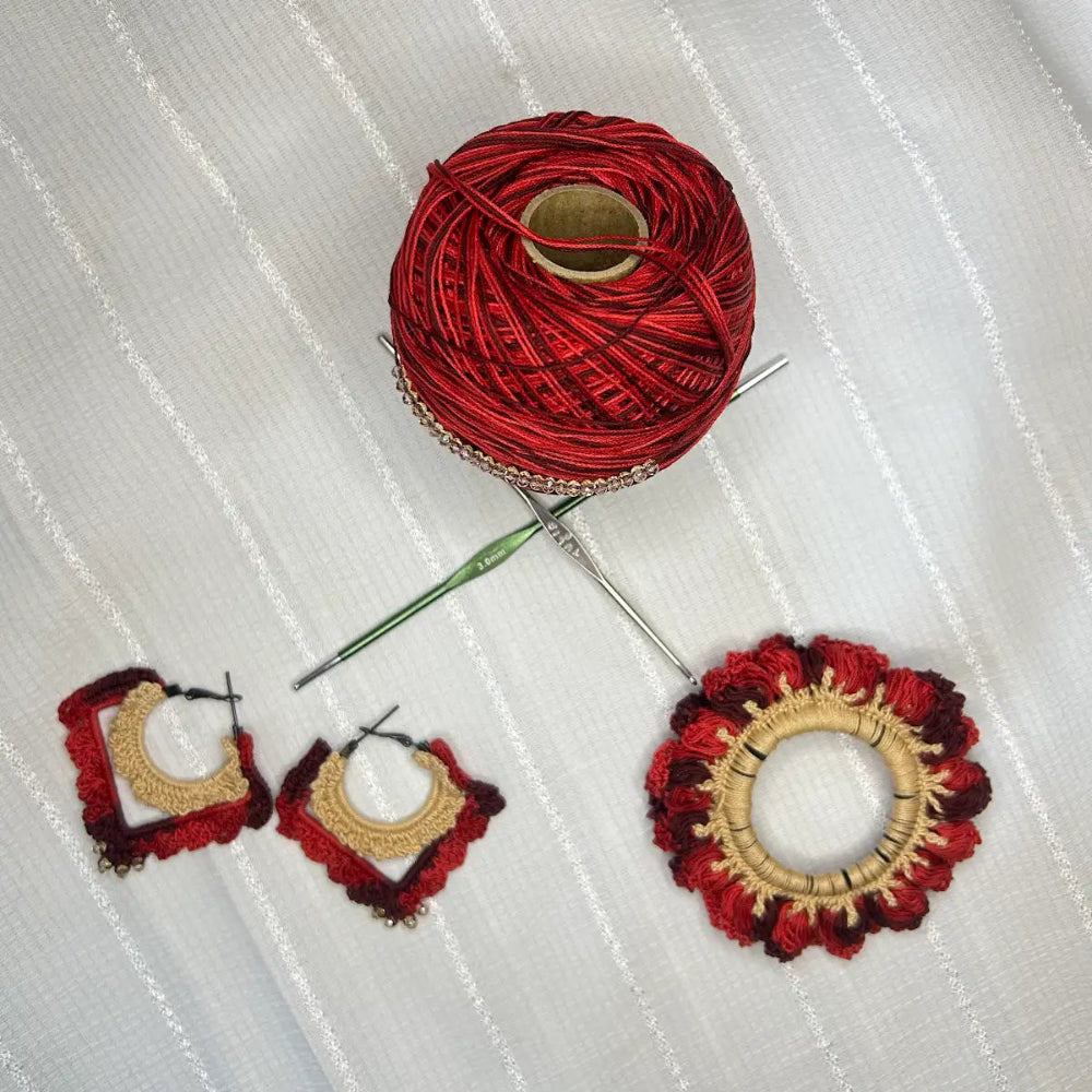 Handmade Crochet Earrings Set