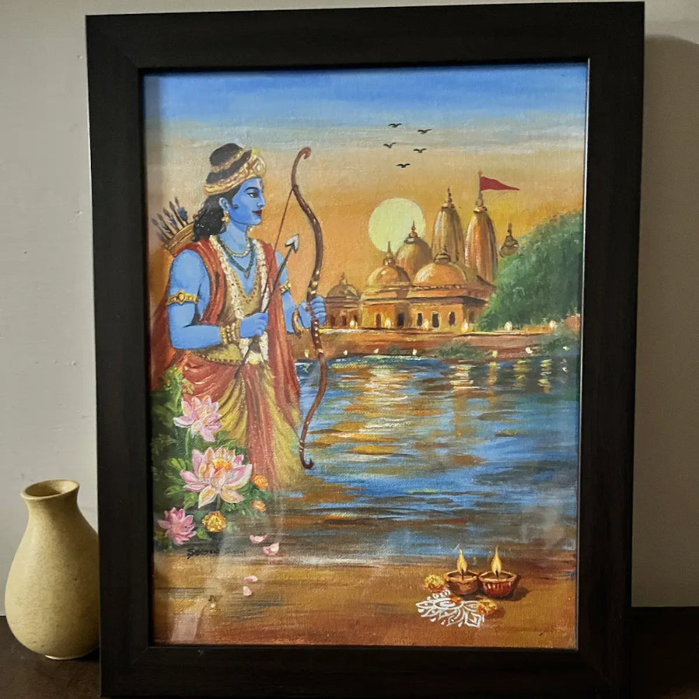 Handmade Ram Canvas Painting