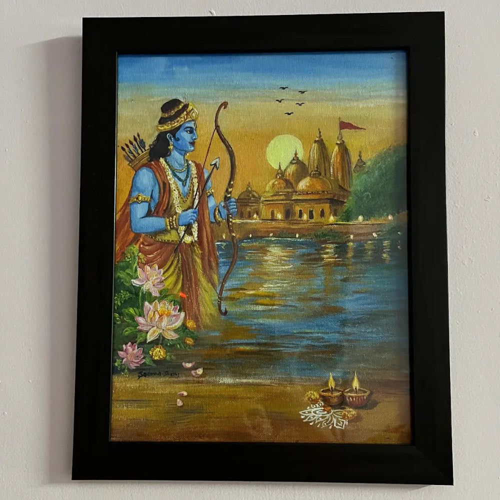 Handmade Ram Canvas Painting