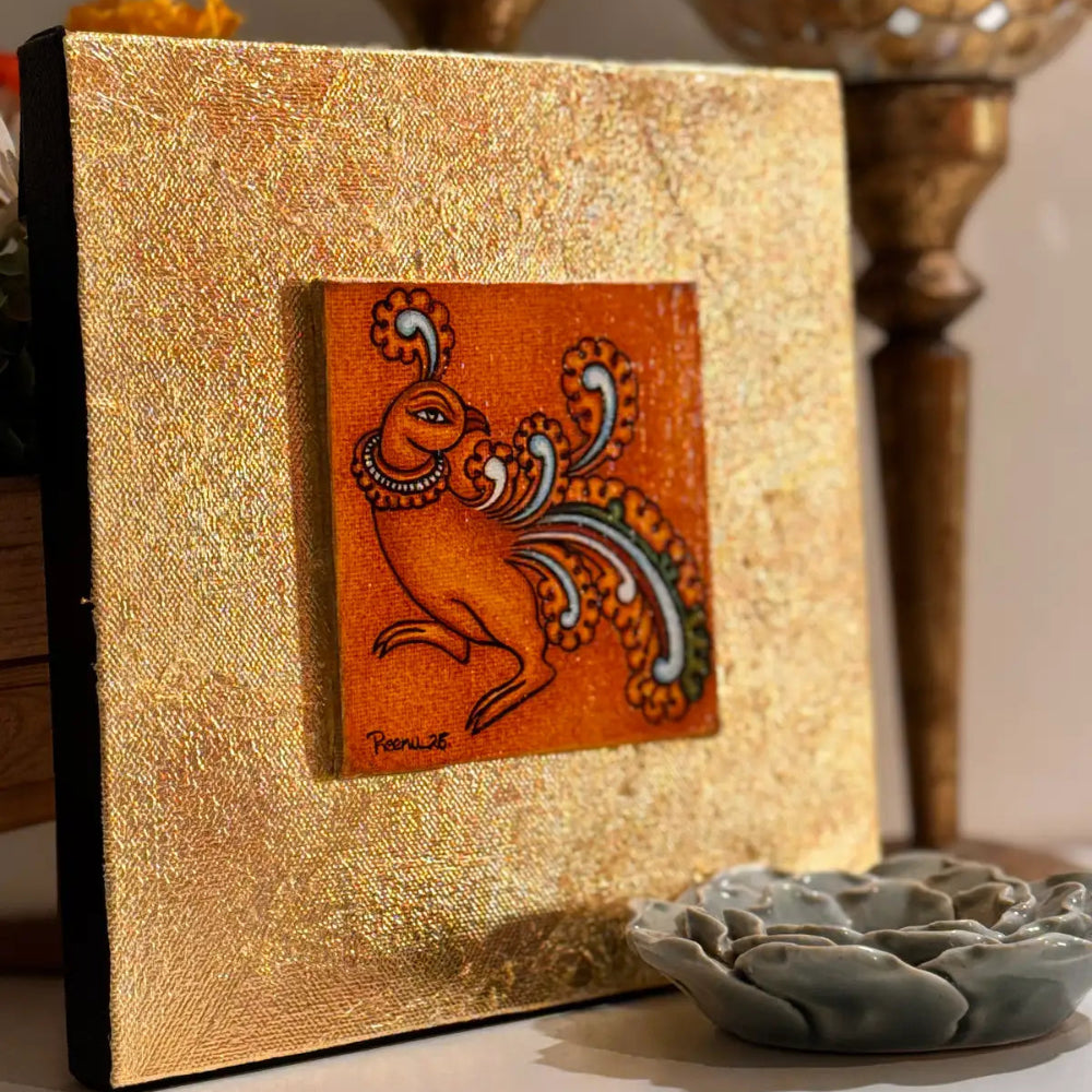 Handmade Acrylic Peacock Mini Art