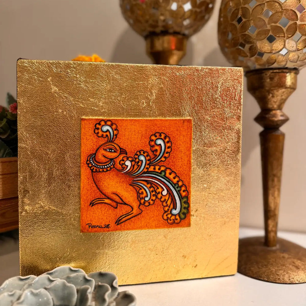 Handmade Acrylic Peacock Mini Art