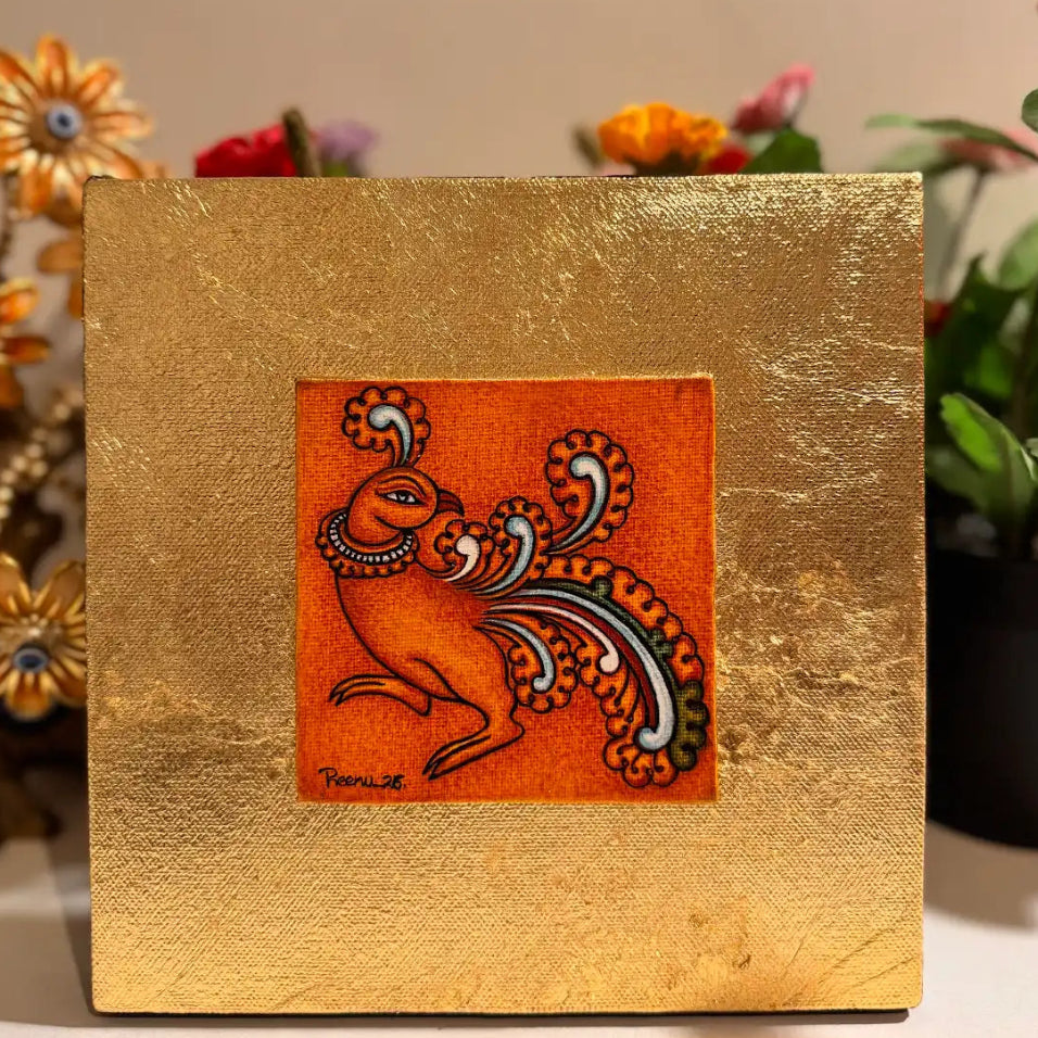 Handmade Acrylic Peacock Mini Art