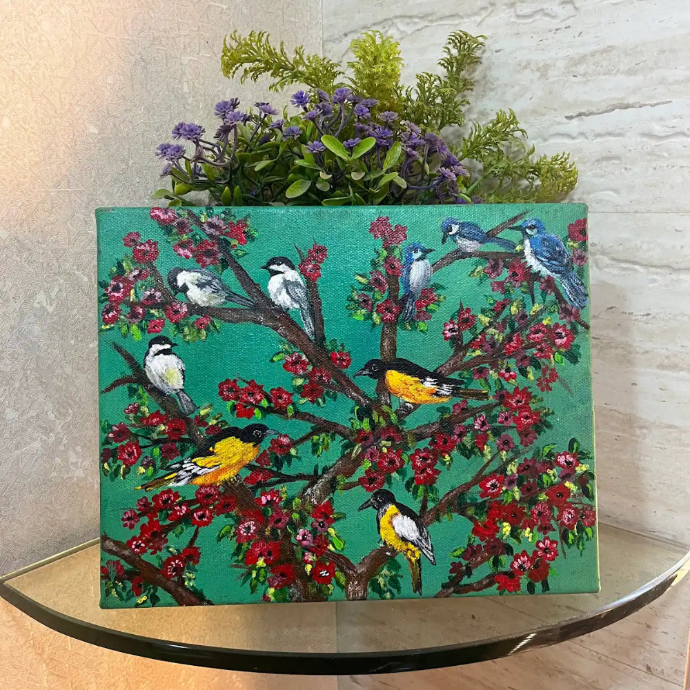 Handmade Acrylic Bird Canvas