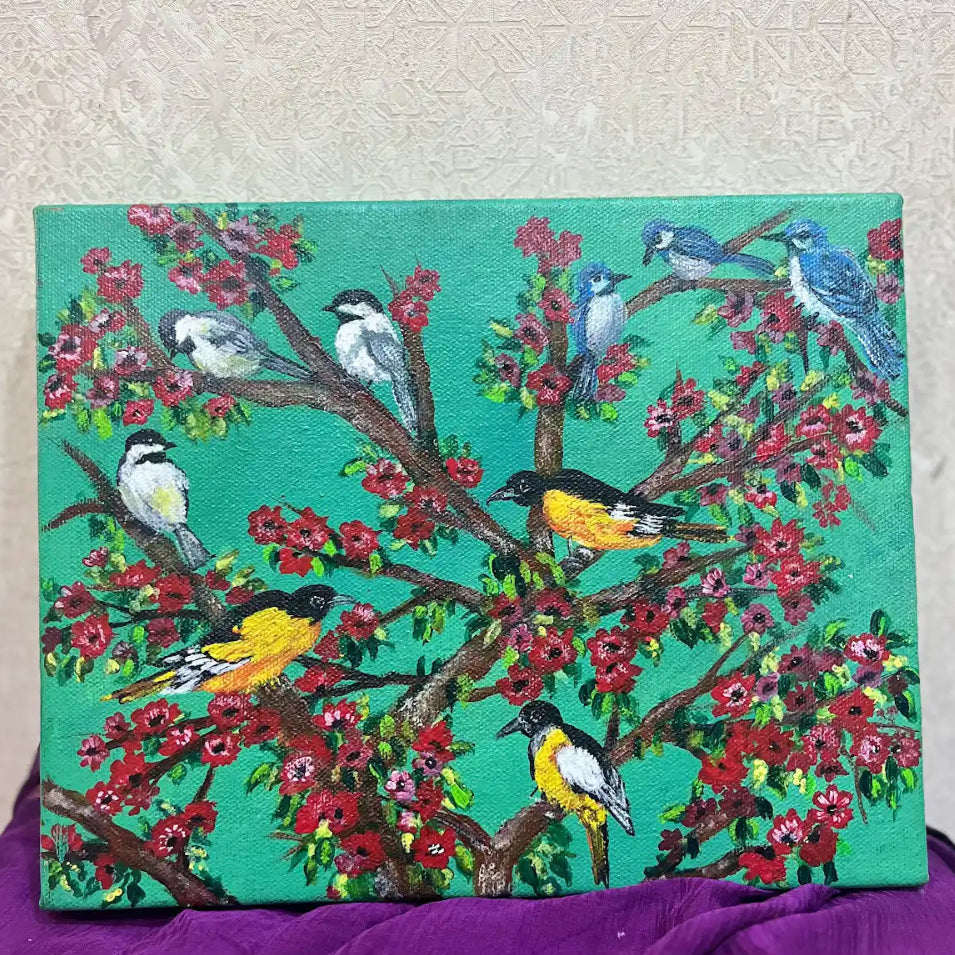 Handmade Acrylic Bird Canvas