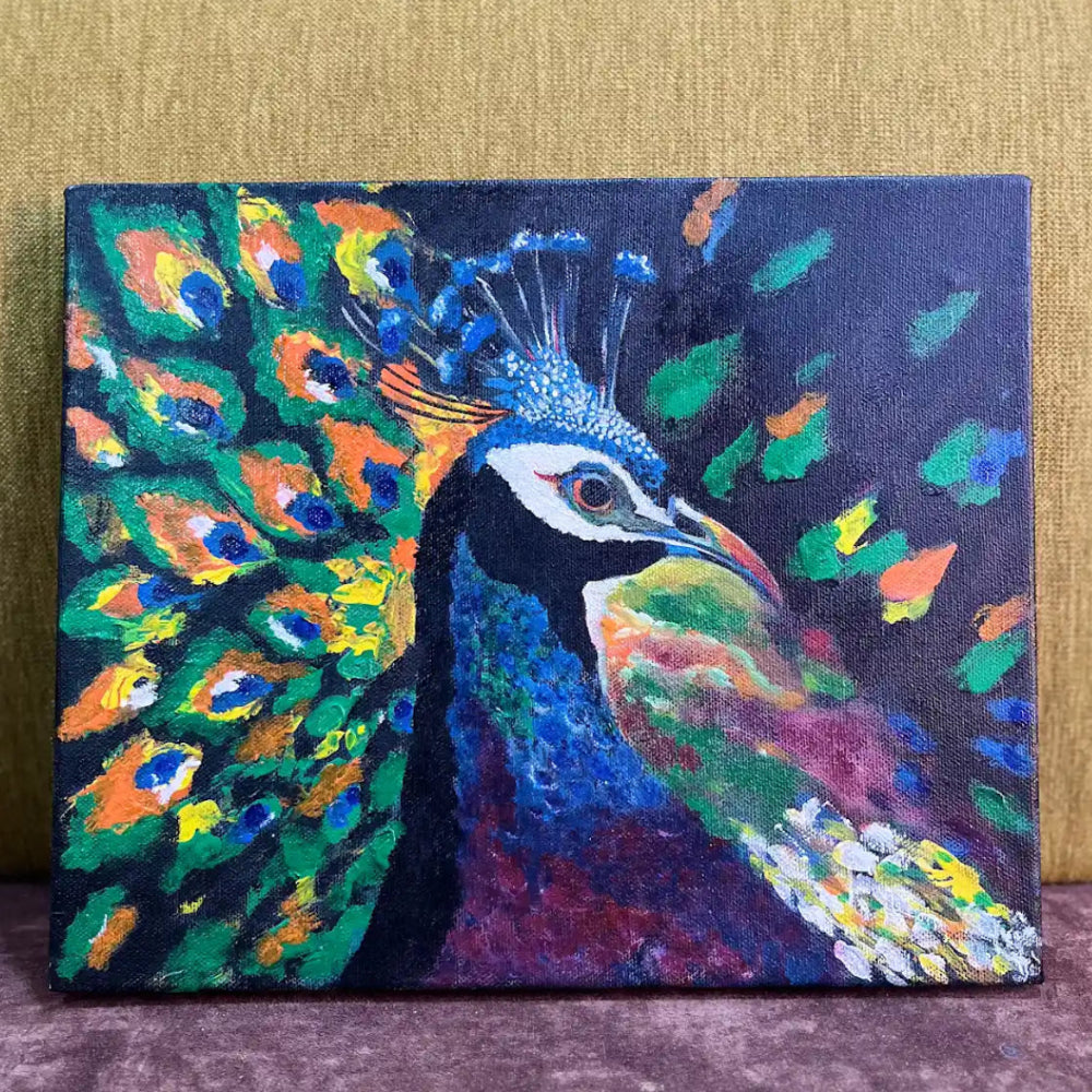 Handmade Acrylic Peacock Canvas