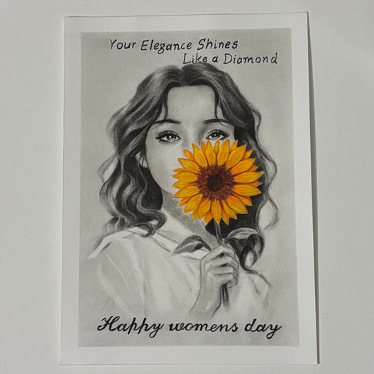 Handmade Charcoal Woman Portrait