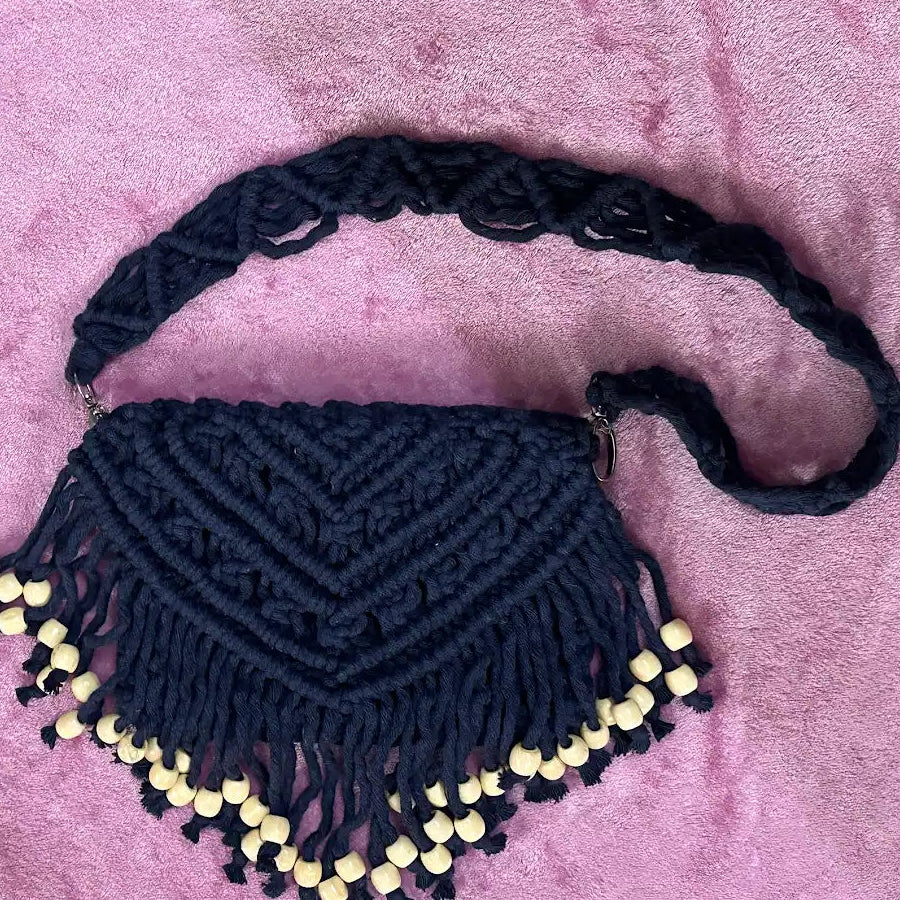 Handmade Cotton Macrame Sling Bag