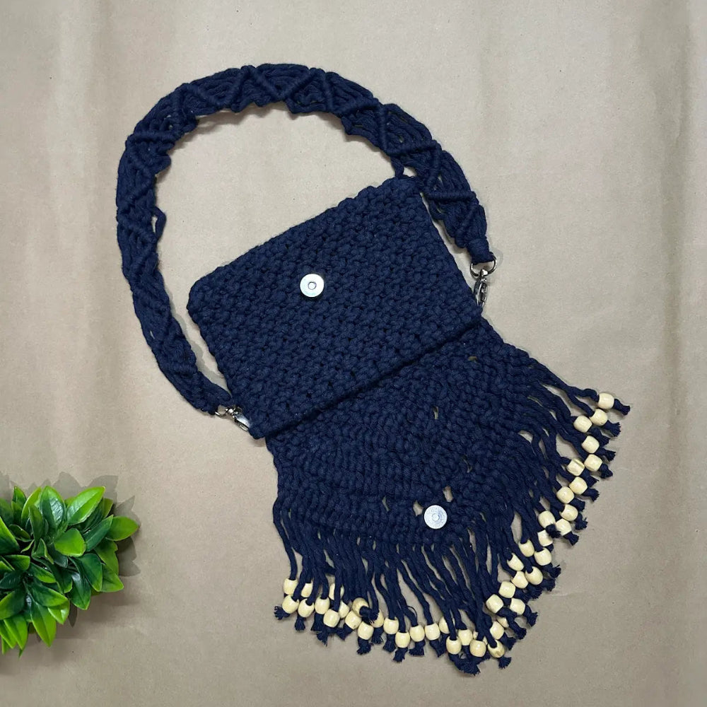 Handmade Cotton Macrame Sling Bag