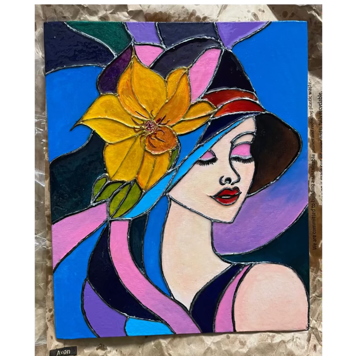 Handmade Resin Canvas Portrait