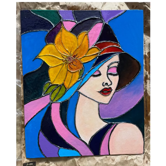 Handmade Resin Canvas Portrait