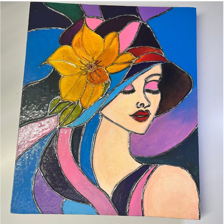 Handmade Resin Canvas Portrait
