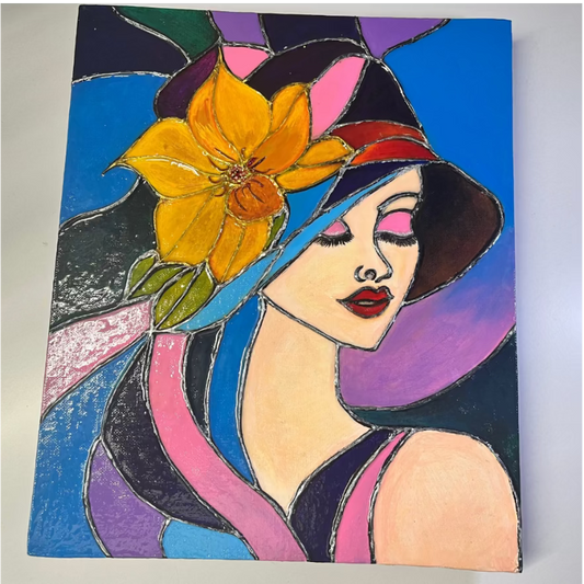 Handmade Resin Canvas Portrait