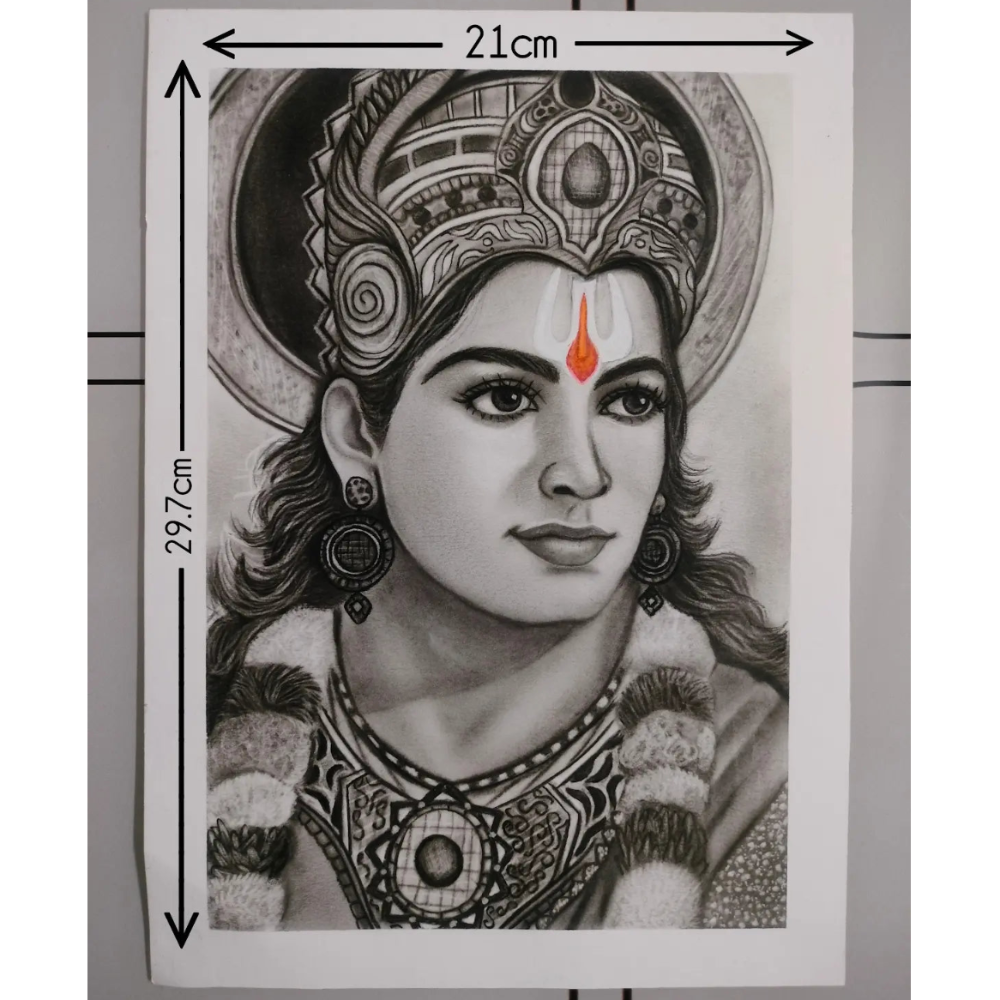 Handmade Charcoal Portrait Artwork