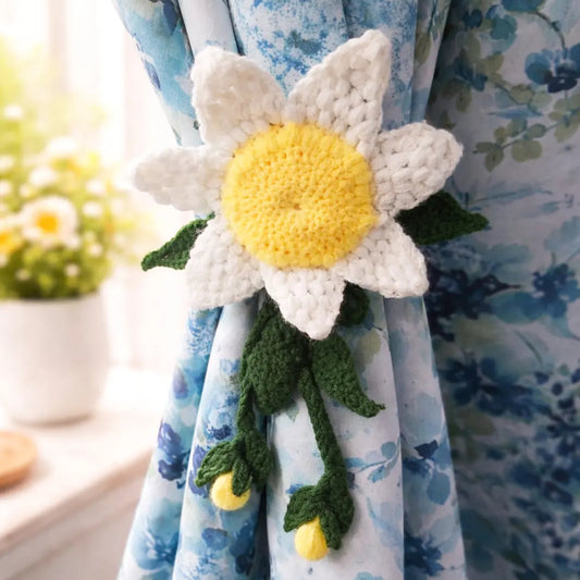 Handmade Crochet Daisy Tieback