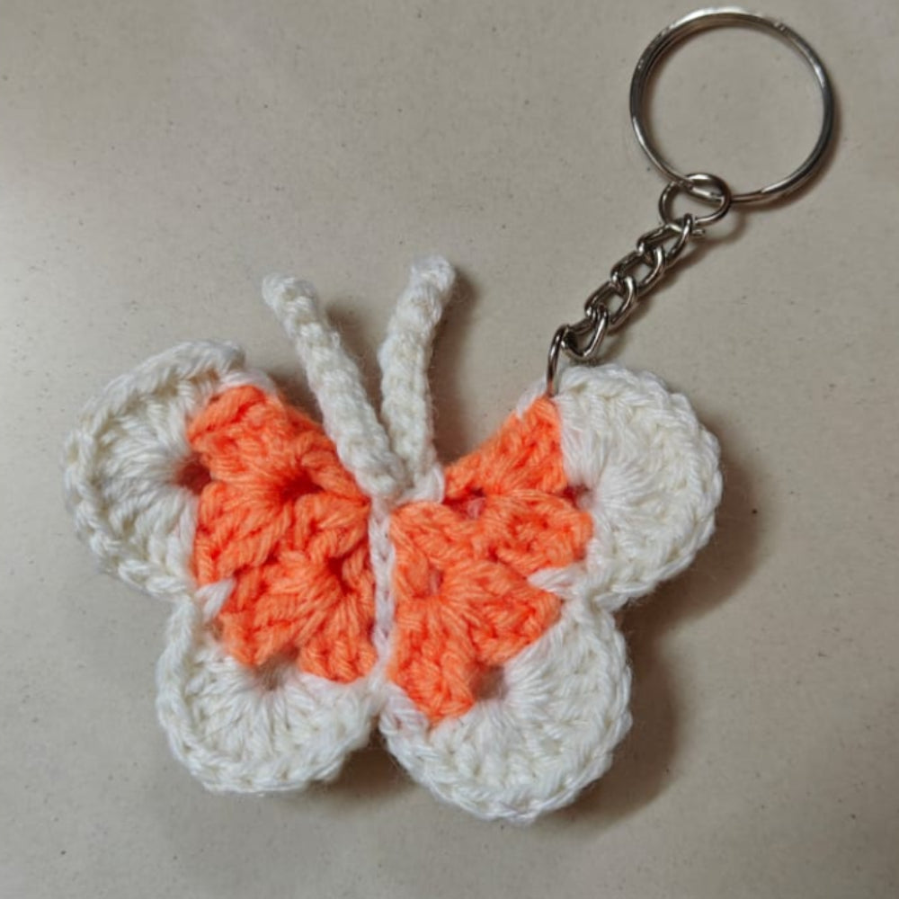 Handmade Crochet Butterfly Keychain