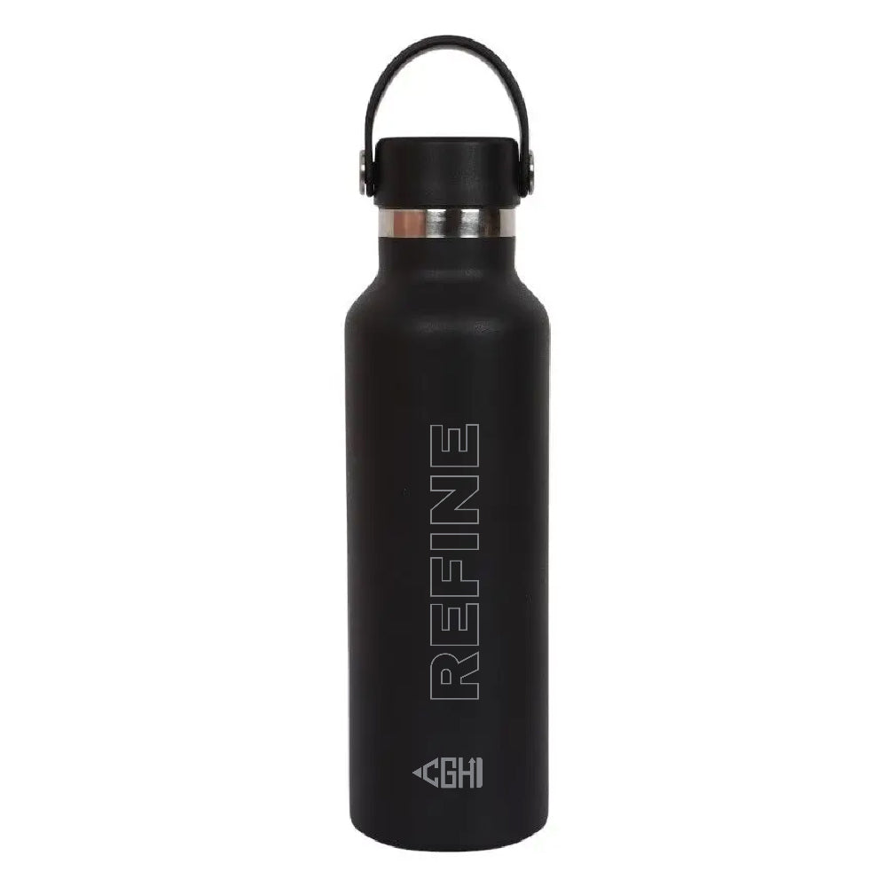 Refine Magna Bottle - Black with Silver - 500ml - Design 2