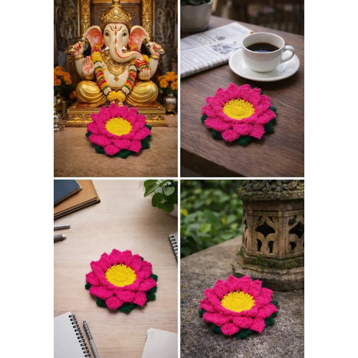 Handmade Crochet Lotus Decor