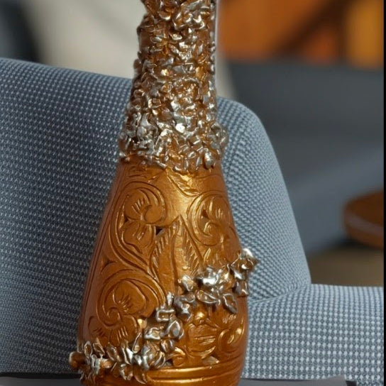 Handmade Floral Stone Vase