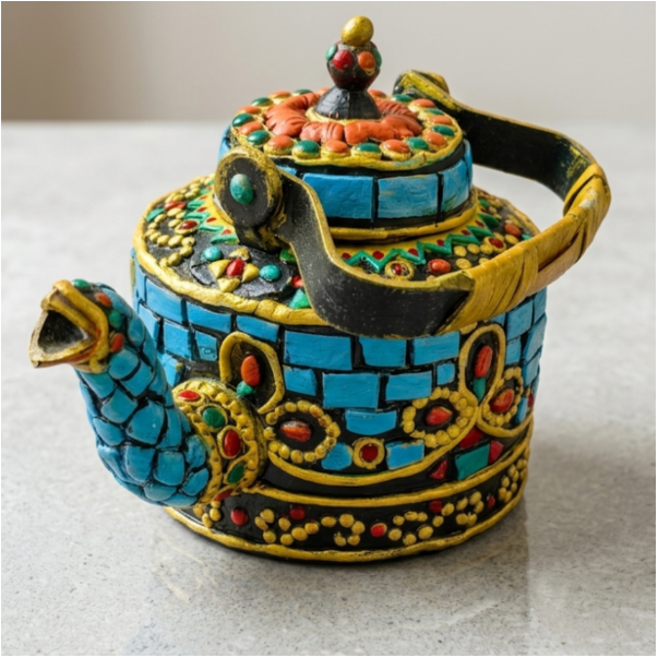 Handmade Clay Mosaic Kettle